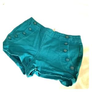 Vintage style teal shorts